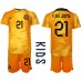 Billige Nederland Frenkie de Jong #21 Hjemmetrøye Barn VM 2022 Kortermet (+ korte bukser)